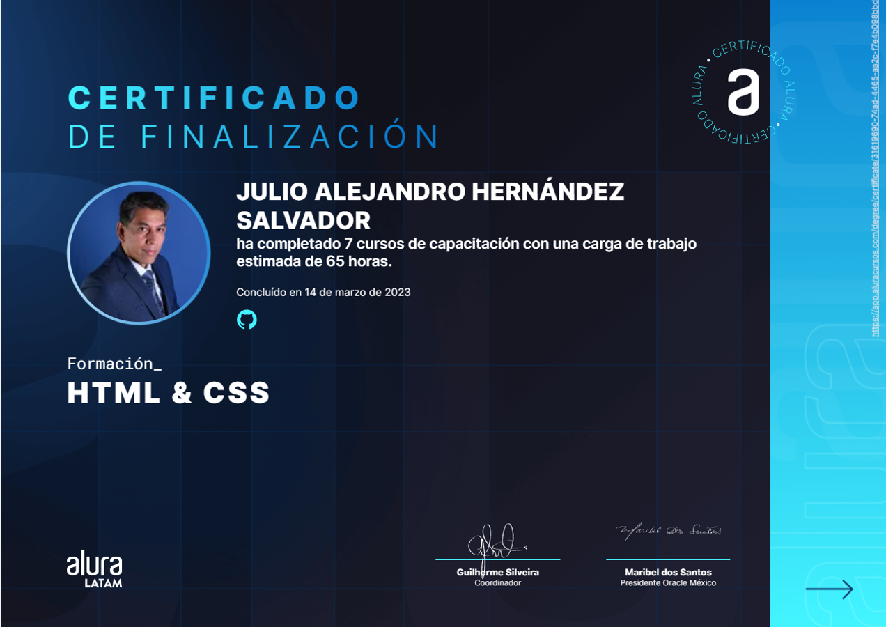 Certificado ONE - Formación HTML y CSS